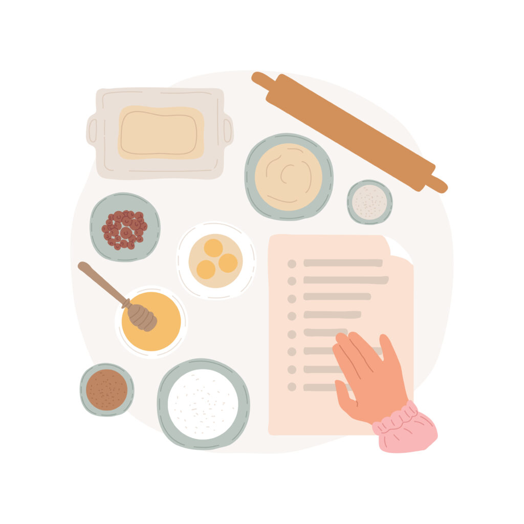 baking ingredients isolated cartoon vector illustration.